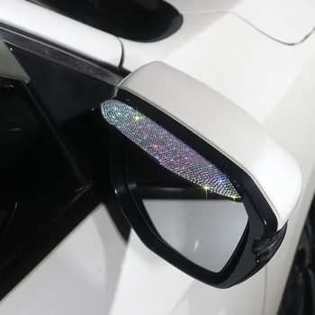 Araba dikiz aynası Yağmur Kaş Taklidi Kristal Dekorasyon Otomatik Yağmur Kalkanı Kapak Koruyucu Elmas Bling Dekor