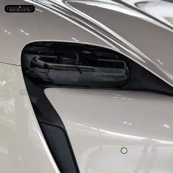 Araba Far Koruma Tonu Filmi Duman Siyah Şeffaf TPU Ön İşık Sticker Porsche Taycan 2019 2020 Aksesuarları