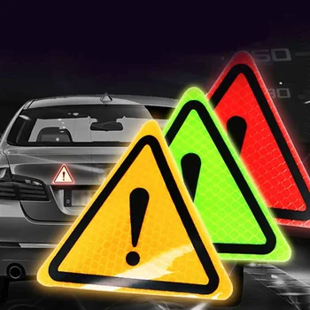 Araba Sticker Yansıtıcı Üçgen Uyarı Arka Kuyruk Kaporta Güvenlik Sticker Automotie Motosiklet Dekorasyon Çıkartması Aksesuarları