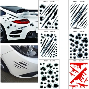 Araba Sticker Çatlama Simülasyon Mermi Deliği Scratch Araba Sticker Su Geçirmez Çıkartmalar Duvar Komik Sıcak Satış