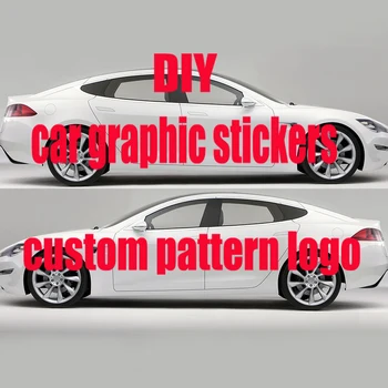Araba sticker özel desen logo yan araba sarma araç yan grafik iletişim satıcı özel araba boyutu desen DIY araba çıkartması
