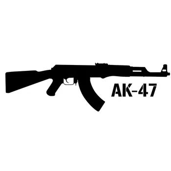 Araba Styling Çıkartması Klasik Silahlar KALAŞNİKOF AK-47 Araba-styling Vinil Çıkartması Araba Sticker 16cm * 5cm Siyah/Beyaz