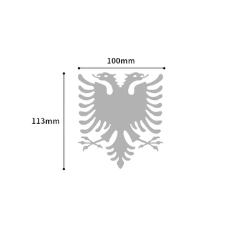 Araba çıkartma Vinil Gümüş Renk Arnavutluk Bayrağı Çift Başlı Kartal Sticker 11cm*10cm