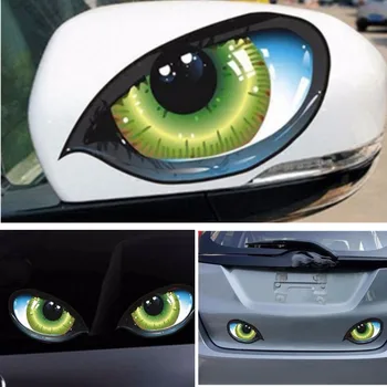 Araba Çıkartmaları 3D Stereo Yansıtıcı Kedi Gözler Araba Sticker Yaratıcı dikiz aynası Çıkartması Evrensel Gözler çıkartmalar