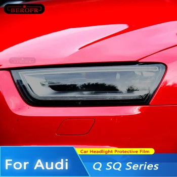 Audi için Q2 Q3 F3 8U Q5 Q7 4M Q8 SQ2 SQ5 SQ8 RSQ3 RSQ8 Araba Far Tonu Füme Siyah koruyucu film Ön ışık TPU Etiket