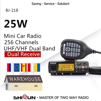 Baojıe BJ - 218 Z218 25W Mobil Araç Walkie Talkie 10 KM Çift Bant VHF UHF Mini Araba Radyo 20 / 25W BJ 218 BJ-318 KT8900 KT8900R Amatör