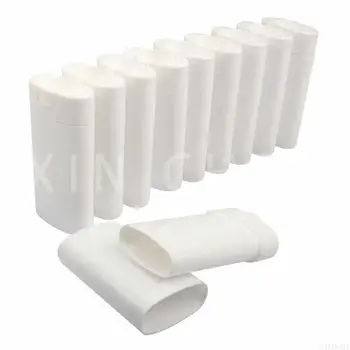 Boş Oval Deodorant Dudak Ruj Balsamı Tüpler Konteynerler Plastik 15 ML Şeffaf (15 ml, Beyaz) kozmetik Tüp Makyaj Kapları