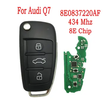Datong Dünya Araba Uzaktan Anahtar Audi Q7 FCCID 8E0837220AF 433 Mhz 8E Çip Otomatik Akıllı Kontrol Değiştirin Flip Anahtar