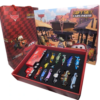 Disney Pixar3 metal 1: 55 alaşım araba modeli oyuncak hediye kutu seti Yıldırım McQueen Raymond çocuk çocuk hediye