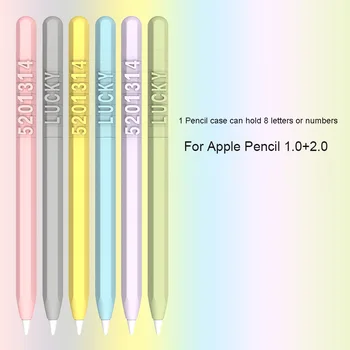 DIY Mektup Numarası Silikon Kapak Apple Kalem İçin 1 2 Anti-scratch iPad dokunmatik ekran kalemi için Kalem Koruyucu Kılıfı
