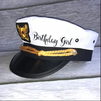 doğum günü kız Denizcilik kaptan şapka kaptan yat tekne 16th 18th 21st 30th 40th 50th parti dekorasyon hediye Mevcut Fotoğraf sahne