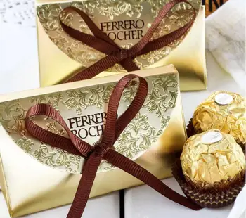 Düğün Iyilik Malzemeleri Şeker Kutuları Parti Bebek Duş Hediye Ferrero Rocher Çikolata Kutusu Tatlı Hediyeler Çanta Malzemeleri