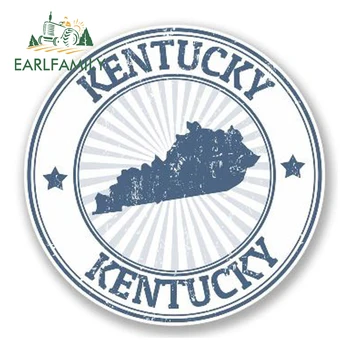 EARLFAMILY 13cm x 13cm Kentucky Bayrağı Vinil Çıkartması Araba Sticker Dizüstü Seyahat Bagaj Harita Bayrağı Grafik Su Geçirmez Araba Aksesuarları