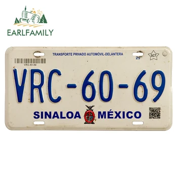 EARLFAMILY 30cm x 15.2 cm Meksika Sinaloa Plaka Araba Çıkartmaları Yaratıcı Bavul JDM Araç Assessoires Anime Çıkartması
