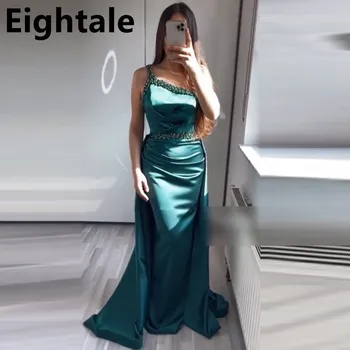 Eightale 2022 Yeşil Mermaid Abiye Uzun Lüks 2022 Boncuklu Bir Omuz Balo Elbise Bel Tren Örgün Parti Kıyafeti