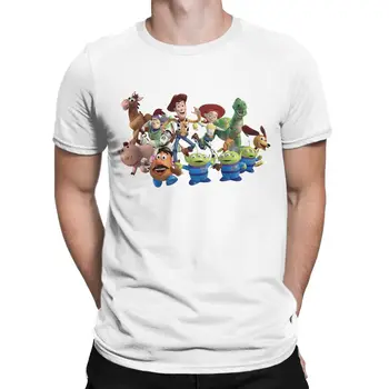 Erkekler Disney Oyuncak Hikayesi 3 Kadro T Shirt %100 % pamuklu giysiler Eğlence Kısa Kollu Crewneck Tee Gömlek Orijinal T-Shirt