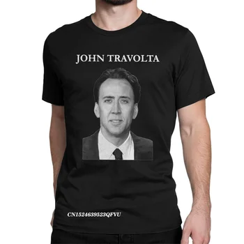 Erkekler Tee Gömlek Nicolas Cage John Travolta Yüz Kapalı Komik Pamuk Tees Harajuku Tişört Crewneck Tops Yetişkin