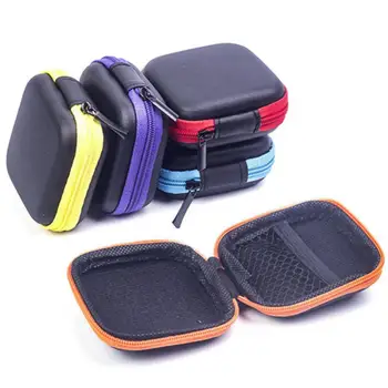 EVA Taşınabilir Kare Cep sert çanta saklama çantası Kulaklık Kulaklık Kulaklık TF SD Kart Kablo Aksesuarları