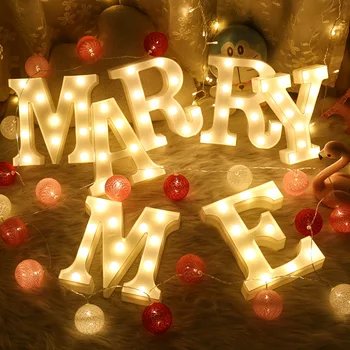 Evlen Benimle Teklif Evlilik özelleştirmek mektup LED ışıkları doğum günü Noel bebek duş sevgililer günü partisi düğün dekorasyon