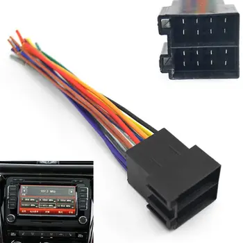 Evrensel Erkek ISO Radyo Tel Kablo Demeti Adaptör Konnektörü Araba adaptör fişi Volkswagen / Citroen / Audi