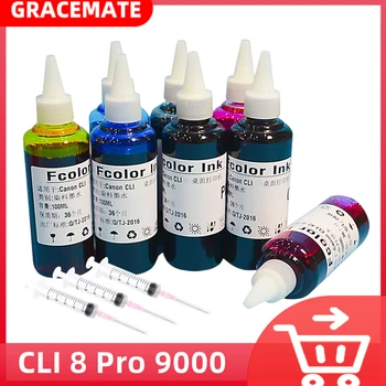 GraceMate 8 renk CLI-8 CLI8 yazıcı Dolum mürekkep 8 renkli mürekkep İçin Uyumlu Canon PIXMA PRO 9000 Yazıcı mürekkep