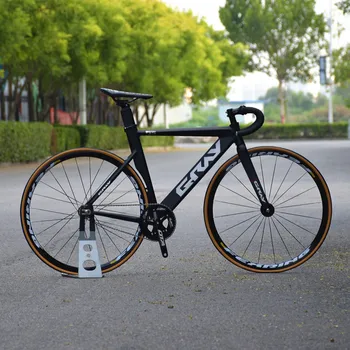Gri Fixie Bisiklet bisiklet sabit dişlisi 48CM 52CM 55cm Tek vitesli bisiklet Alüminyum Çerçeve Karbon Çatal 700C Düz Konuştu Yarış Tekerlek Vbrake
