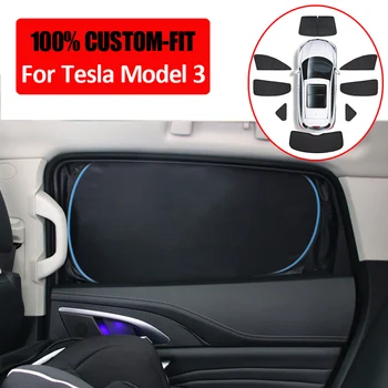 Güneşlik Tesla Modeli 3 2022 Aksesuarları Araba Yan Pencere Güneş Gölge Gizlilik Çatı Penceresi gölgelik file Ön Arka Cam