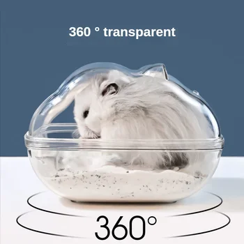 Hamster Tuvalet Hamster Fare Altın Ayı Pet Banyo Kafes Kutusu Banyo Kum Odası Oyuncak Akrilik Şeffaf Ev Küçük evcil hayvan malzemeleri