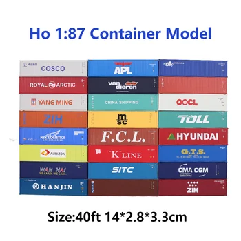 HO 1: 87 40ft Demiryolu Tren Konteyner Modeli Ölçekli Oceangoing Nakliye Kargo kutusu Boyutu 14*2.8*3.3 cm Koleksiyonu Hediyeler Dekorasyon için