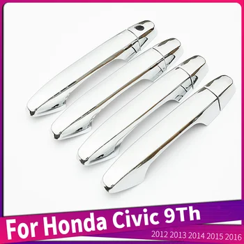 Honda Civic için 9Th 2012 2013 2014 2015 Araba Dış Kapı kulp kılıfı Trim Sticker Dış Oto Aksesuarları