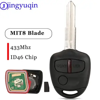 Jingyuqin 3 Düğmeler Akıllı Uzaktan Araba Anahtarı 433MHz ID46 Çip Mitsubishi Triton Pajero İçin L200 Shogun Sol Bıçak MIT8 Kesilmemiş