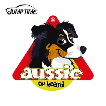 JumpTime 13x7. 8 cm Aussie Kurulu Siyah Üç Renkli Kişilik Yaratıcı Araba Çıkartmaları Vinil Çıkartması Cam Moda Köpek Dekor