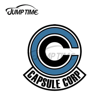JumpTime 13x9. 7 cm Kapsül Corp Komik Araba Sticker Karikatür Sörf Tahtası Çıkartması Tıkanıklığı Güneş Koruyucu Scratch Araba Assessoires