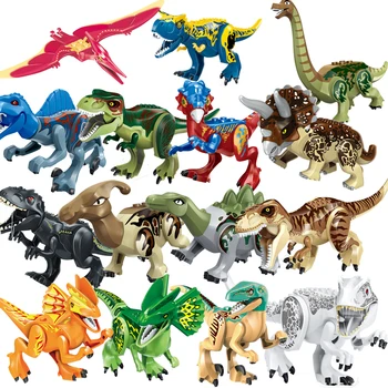 Jurassic Dinozor Dünya Serisi Yapı Taşları Dino Parkı Velociraptor T-Rex Triceratops Indominus Rex Tuğla Oyuncaklar Çocuklar İçin
