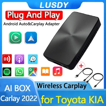 Kablosuz CarPlay Android Oto Adaptörü Toyota KİA USB/için 2 in1 Akıllı Kutusu Multimedya Oynatıcı TÜRÜ-C Ve Hızlı Tak Oynamak Bağlantı