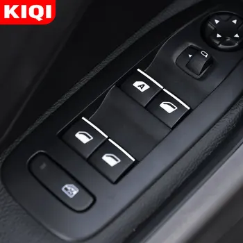 KIQI ABS Krom Kılıf Citroen C5 C4 C-Quatre Pencere Anahtarı Düğmesi Sequins koruma kapağı Trim Çıkartmalar