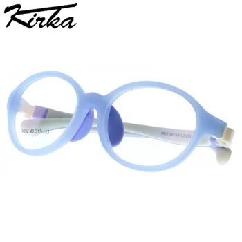Kirka TR90 çocuk gözlük esnek kırılmaz güvenli ışık erkek kız optik reçete gözlük çerçeve Oval çocuk gözlük 9002