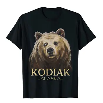 Kodiak Alaska Gömlek, Grizzly Bear Kodiak Alaska tişört Tişörtleri Donatılmış Benzersiz Pamuk Erkekler Tees Tops Özelleştirilmiş
