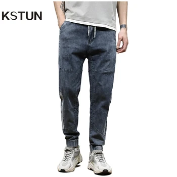 Koşucu pantolonu Erkek Kot İlkbahar ve Sonbahar Elastik Bel İpli Rahat Gevşek Fit Streetwear Moda Lüks Marka Erkek Kot