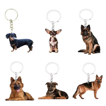 Köpek Takılar Anahtarlık 6 adet / takım Hayvan DEĞİL 3D Llaveros Sevimli En İyi Arkadaşlar için Erkek Arkadaşı Hediye Araba Anahtarı Sırt Çantası çanta Anime