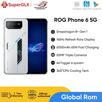 Küresel Rom ROG Telefon 6 5G Oyun Telefonu ROG 6 Pro Snapdragon 8 + Gen 165Hz yenileme hızı 65W Hızlı Şarj ROG6 ROG 6 Akıllı Telefon