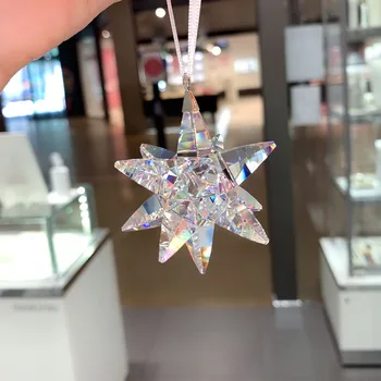 Küçük Kolye Avusturyalı Kristal Yıldız araba Dekorasyon Süsler Güneş Catcher Asılı Trim Noel Ağacı Hediyeler zanaat ıki boyutu