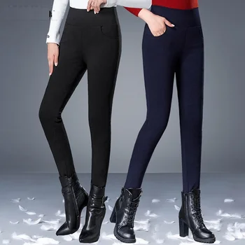 Kış Çift Yüz 90 % Ördek Aşağı Pantolon Kadınlar Yüksek Bel Sıcak İnce Seksi kalem pantolon Kış Pantolon Bayanlar Bootcut Pantolon PT-360