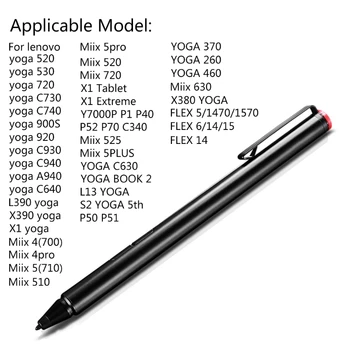 Lenovo Thinkpad Yoga460 için 2048 Dokunmatik Stylus Kalem/260/520/530/720/900s MIIX 4/5 MIIX 510/700/710/720 Flex 15 Aktif Kalem