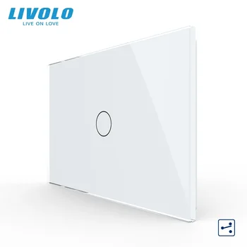 Livolo ABD / AU C9 standart dokunmatik ekran anahtarları dokunmatik 1 Gang 2 yollu duvar ışık kristal cam Panel anahtarı VL-C901S-11