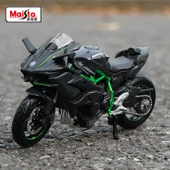 Maisto 1: 18 Kawasaki Ninja H2R Alaşım Spor Motosiklet Modeli Diecast Metal Yarış Motosiklet Modeli Koleksiyonu Çocuk Oyuncak Hediye