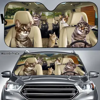 Manx kedi Araba Güneş Gölge, Manx kedi Cam, Kediler Aile Güneşlik, Kedi Araba Aksesuarları, Araba Dekorasyon, Hediye İçin Baba, Anne