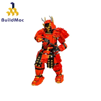 MOC İblis Şövalye Samurai Ninja Mecha Yapı Taşları Set Kılıçlı Savaşçı Zırh Asker Tuğla Oyuncak Çocuklar İçin doğum günü hediyesi