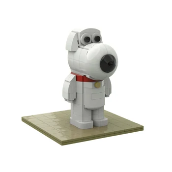 MOC Komik Komik Aile Evcil Köpek Çocuklar Beyin Yapı Taşları Set Küçük Model Fikir Çocuklar İçin Oyuncaklar Monte Doğum Günü Hediyeleri