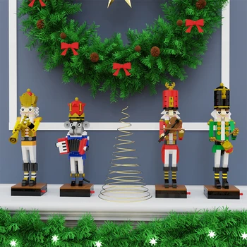 MOC Noel Temalı Bant Fındıkkıran ve Mouseed Kral Blok Bel Davul Asker Trompetçi Kral Modeli Tuğla Noel Hediyesi